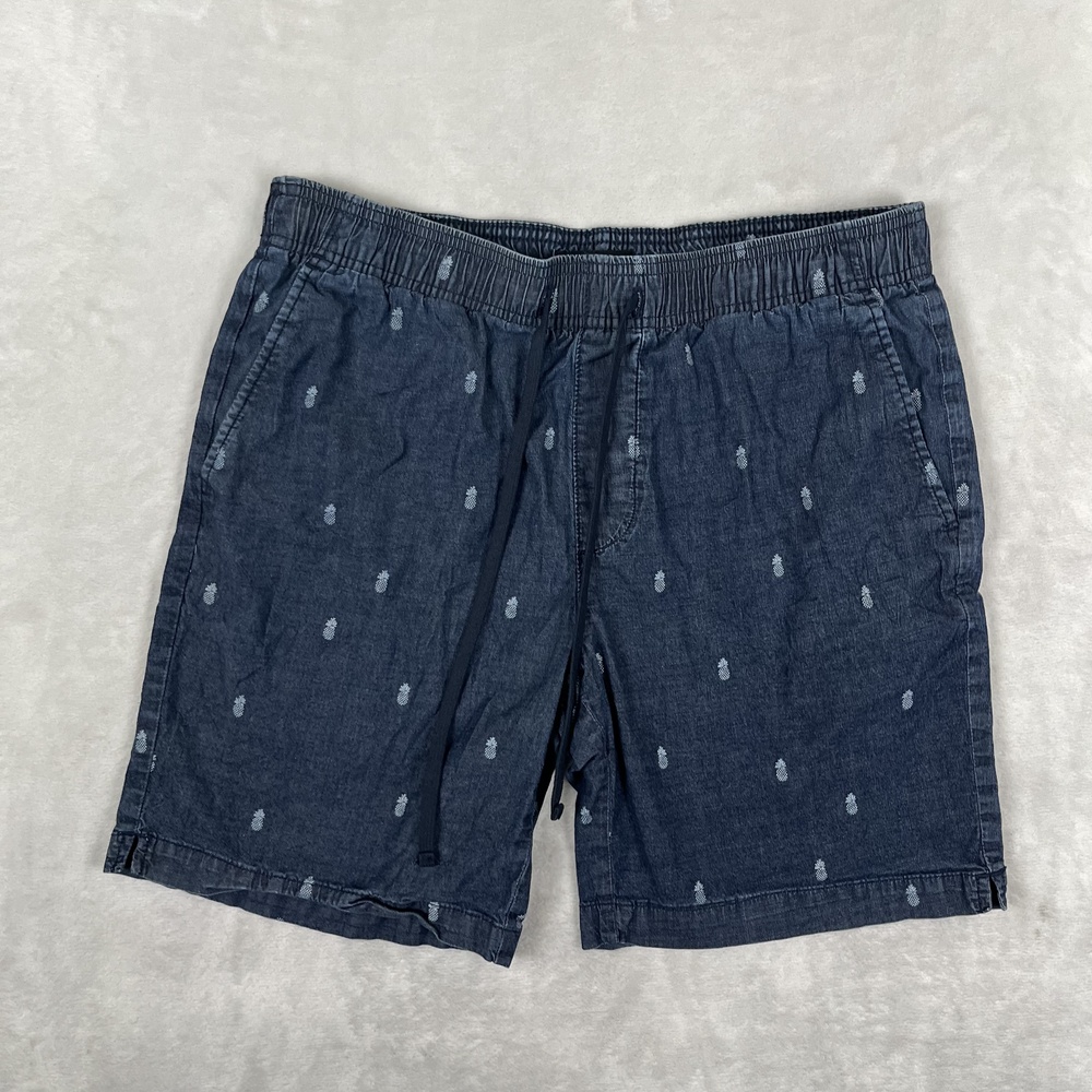 Banana Republic Shorts Mens Medium Blue Denim Pineapple 8 Inseam Casual Summer